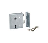 THIRARD - Serrure Applique Alsace à Clé à Fouillot pour Porte Intérieure - Droite Poussante - Carré 8 mm - Axe 60 mm - 110 x 70 mm - 2 Clés Incluses - Mécanisme à 2 Tours - Jaune/Doré