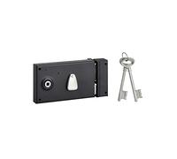 Thirard Serrure horizontale 000113 époxy noir 4 gorges 140x82 mm à fouillot C6 Droite