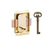 THIRARD - Serrure de meuble à pattes pour porte d'ameublement, 50mm, acier laitonné, 1 clé - THIRARD