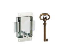 THIRARD - Serrure de meuble en applique pour porte d'ameublement, axe 20mm, 40x50mm, zingué, 1 clé - THIRARD