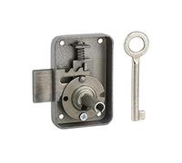 Thirard Serrure de meuble Paris droite Axe 25 mm Coffre et pêne acier 50x70 mm Gris 1 clé nickelée