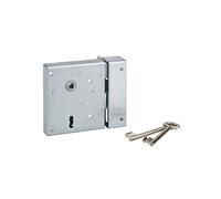 THIRARD Serrure en Applique ouillot, Droite Tirante, Axe 60 mm | Modèle Alsace, Pour Porte Intérieure, 100x120 mm, 2 Clés, Carré 8 mm, Doré, Entraxe 55 mm, 1 Point de Fermeture, Acier