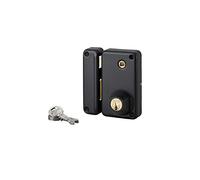 THIRARD - Serrure Verticale en Applique Double Entrée à Fouillot pour Porte d'Entrée - Gauche - Axe 45 mm - 75 x 130 mm - Noir - 3 Clés - Mécanisme à 2 Tours - Cylindre Laiton