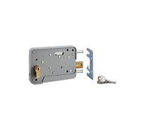 THIRARD Serrure en applique pour Portillon, double entrée, 150 x 108 mm | Réversible, axe 130 mm, cylindre 30 x 10 mm, pêne bronze d'aluminium, inclut 3 clés, usage extérieur, gâche acier