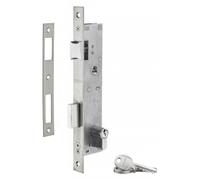 THIRARD - Serrure Encastrable à Cylindre - Axe 24 mm - Inox - Pour Menuiserie Métallique - Bouts Carrés - Cylindre 30 x 30 mm - Coffre Acier - Têtière et Gâche Inox - 3 Clés - Gris