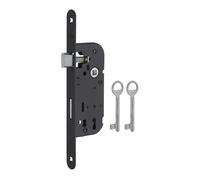 Serrure Encastrable à Clé, pour Porte de Chambre, Axe 40 mm, Bouts Ronds, 1 Tour, Noir, 1 Clé, Sécurité Optimale, Installation Facile, Design Élégant, Matériau Zinc - THIRARD