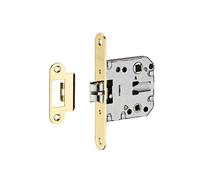 THIRARD - Serrure Encastrable à Condamnation pour Salle de Bain et Toilette - Axe 50 mm - Entr’axe 47 mm - Bouts Ronds - Coffre Acier Embouti - Têtière Acier - Demi-Tour Réversible - Gris