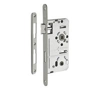 THIRARD - Serrure Encastrable à Condamnation pour Salle de Bain et Toilette - Droite - Axe 55 mm - Bouts Ronds - 1 Clé - Mécanisme 1 Tour - Têtière Acier - Gris