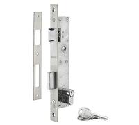 THIRARD - Serrure Encastrable à Cylindre - Axe 21 mm - Inox - Pour Menuiserie Métallique - Bouts Carrés - Cylindre 30 x 30 mm - Coffre Acier - Têtière Inox - Demi-Tour Réversible - 3 Clés - Gris