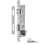 THIRARD Serrure Encastrable à Cylindre, Axe 30 mm, Bouts Carrés, Inox, L 45 | Pour Menuiserie Métallique, Cylindre 30x30 mm, 3 Clés, Entraxe 92 mm, Carré 8 mm, Réversible Droite/Gauche, Zinc