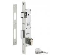 THIRARD - Serrure encastrable à cylindre pour menuiserie métallique, axe 22mm, bouts carrés, cylindre 30x30mm, inox, 3 clés