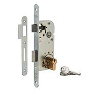 THIRARD - Serrure encastrable à cylindre pour porte d'entrée, axe 40mm, bouts ronds, cylindre 30x30mm, zingué, 3 clés