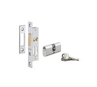 THIRARD - Serrure Encastrable avec Cylindre pour Porte Métallique - Axe 15 mm - Cyl. 30 x 30 mm - Bouts Carrés - 3 Clés - Têtière Inox - Pêne Alliage Nickelé - Gris