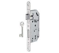 THIRARD - Serrure encastrable Monomax NF à clé pour porte de chambre, axe 40mm, bouts ronds, têtière inox, 1 clé
