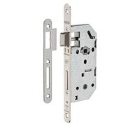 THIRARD - Serrure Encastrable Monomax NF à Condamnation pour Salle de Bain et Toilette - Axe 40 mm - Bouts Ronds - Têtière Nickelée - Coffre Acier Embouti - Pêne Acier Galvanisé - Gris