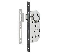 THIRARD - Serrure encastrable Monomax NF à condamnation pour salle de bain et toilette, axe 40mm, bouts carrés, têtière noire