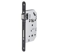 THIRARD - Serrure Encastrable Monomax NF à Condamnation - Axe 50 mm - Bouts Ronds - Têtière Noire - Coffre Acier Embouti - Mécanisme 2 Tours - Pêne Acier Galvanisé - Noir