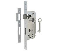 THIRARD - Serrure encastrable NF à clé pour porte de chambre, axe 40mm, bouts carrés, zingué, 1 clé