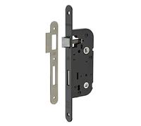 THIRARD - Serrure encastrable NF à condamnation pour salle de bain et toilette, axe 40mm, bouts ronds, noir