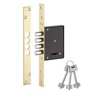 THIRARD - Serrure Encastrable pour Porte d'Entrée - Axe 40 mm - 4 Pênes Ronds - Têtière Laitonnée - Coffre Acier Embouti - Réversible - Pêne Alliage Zingué - Gâche Plate - Jaune