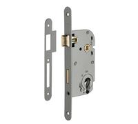 THIRARD - Serrure encastrable pour porte d'entrée axe à 50 mm, coffre épaisseur 10 mm à cylindre gris métal v/br