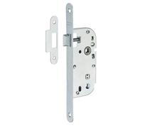 Boitier de Serrure Encastrable à Cylindre, pour Porte d'entrée, Axe Et Entraxe 55 mm, Bouts Ronds, Gâche Plate en Acier, Installation Facile, Verrouillage Efficace, Intimité Garantie, THIRARD
