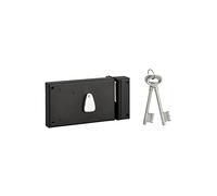THIRARD Serrure Horizontale en Applique 4 Gorges, Droite, Axe 58 mm, Noir
