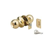 THIRARD - Serrure horizontale tubulaire en applique double entrée pour porte d'entrée, axe réglable 60/70 mm, doré, 3 clés