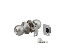 THIRARD - Serrure horizontale tubulaire en applique double entrée pour porte d'entrée, axe réglable, chromé mat, 3 clés - THIRARD
