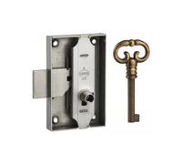 THIRARD - Serrure pour meuble, acier poli, 50 mm, droite, 1 clé - THIRARD