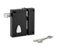 THIRARD Serrure Verticale en Applique 6 Gorges à Tirage, Droite, Axe 45 mm | Pour Porte d'Entrée, 75x130 mm, 2 Clés, Carré 7 mm, Entraxe 110 mm, 1 Point de Fermeture, Acier, Finition Granit