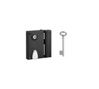 THIRARD Serrure Verticale en Applique ouillot, Droite, Noir, 1 xe 40 mm, Pour Porte Intérieure, 110x70 mm, Carré 7 mm, Entraxe 70 mm, 1 Point de Fermeture, Acier, Finition Granit