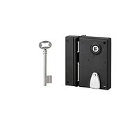 THIRARD - Serrure Verticale en Applique à Clé à Fouillot pour Porte Intérieure - Carré 7 mm - Axe 40 mm - Dimensions 110 x 70 mm - Finition Noir - 1 Clé Fournie - Sécurité Renforcée
