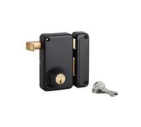 Thirard - Serrure verticale en applique double entrée à tirage - Droite - Axe 45mm - Noir - 3 clés