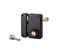 THIRARD Serrure verticale en applique 2 points, cylindre double entrée 45 mm, noir granité, 3 clés