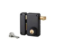 Serrure de sûreté verticale 75x130 mm noir à tirage THIRARD - Cylindre Ø23x45 mm - Gauche - 000145