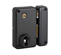 THIRARD Serrure Verticale en Applique Double Entrée, Droite Poussante, Noir | Axe 45 mm, 75x130 mm, Entraxe 70 mm, Carré 7 mm, Boîtier Seul, Cylindre Non Fourni, À Fouillot, 1 Point de Fermeture, Acier