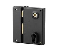THIRARD - Boitier de serrure verticale en applique double entrée à fouillot pour entrée, gauche, axe 45mm, 73x125mm, noir - THIRARD