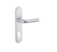 Thirard SERRURERIE DE PICARDIE - Ensemble de Poignées pour Porte d'Entrée Leto - Aluminium - Usage Pratique - Design Élégant - Trou de Cylindre - Entr'Axes 165 mm - Finition Argent - Gris