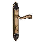 THIRARD - Ensemble de poignées pour salle de bain/toilette Louis XV à condamnation, carré 7mm, entr'axes 195mm, laiton vieilli