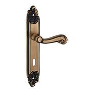 THIRARD - Ensemble de poignées pour porte de chambre Louis XV trou de clé, carré 7mm, entr'axes 195mm, laiton vieilli