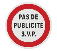 THIRARD - Disque de signalisation Pas de publicité, polystyrène rigide adhésif, Ø80mm