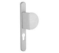 THIRARD Sultane Ensemble Poignées Porte Palière Trou de Cylindre Argent | Sur plaque, aileron réversible, entraxe 195 mm, carré 7 mm, vis invisibles, garantie 5 ans