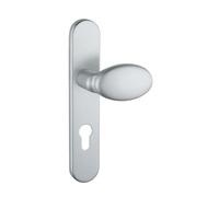 THIRARD Sultane Ensemble Poignées Porte Palière Trou de Cylindre Argent | Sur plaque, aileron réversible, zamak, entraxe 195 mm, carré 7 mm, vis invisibles, garantie 5 ans