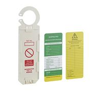 THIRARD Support Tag d'Échafaudage avec Étiquette, 92 x 325 mm | Signalisation de contrôle et de consignation de chantier, information de sécurité bien visible sur échafaudage et site.