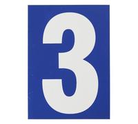 THIRARD - Targa di Segnalazione - Numeri Adesivi - Pvc Adesivo - Scritta Bianca su Sfondo Blu - Interno ed Esterno - Resistente - 65 x 90 mm - Facile da Installare
