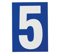 THIRARD - Targa di Segnalazione - Numeri Adesivi - Pvc Adesivo - Scritta Bianca su Sfondo Blu - Interno ed Esterno - Resistente alle Intemperie - 65 x 90 mm - Facile da Installare