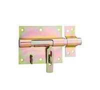 THIRARD - Targette Pêne Ø 12 mm - Porte-Cadenas Acier - Platine et Gâche Cambré - Pêne Rond Coulissant - Sécurité Box et Portail- Finition Zinguée - Jaune