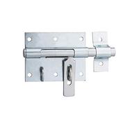 THIRARD - Targette Verrou de Box - Pêne Rond Coulissant Ø 12 mm - Patte Porte-Cadenas Acier - Platine et Gâche Acier Cambré - Sécurité Portail et Grille - Gris