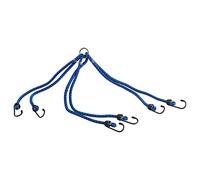 Sandow Bleu Ø 8MM 6 Brins 80 CM à 6 Crochets - Cordons d'Arrimages en Latex, Crochets Acier Double pour Fixer Charges, Caisses, Bagages sur Vélo, Moto, Quad, Coffre - THIRARD